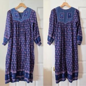 Matta Long Sleeve Blue and Pink Dress- More like a LARGE not xl